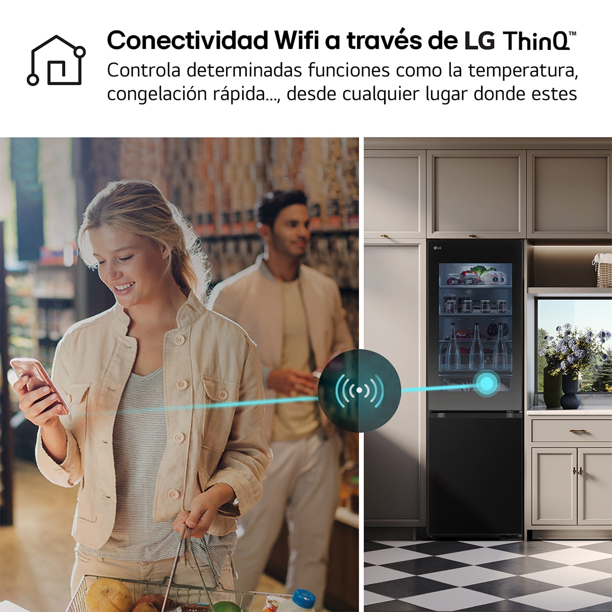 Frigorífico Combi LG No Frost, 186 cm, 352 l, InstaView, negro- GBG5160CEV (Reacondicionado Grado D) - Acero negro grafito Acero negro grafito-17