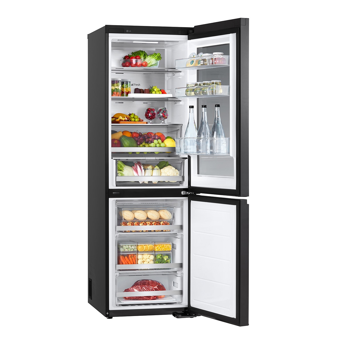 Frigorífico Combi LG No Frost, 186 cm, 352 l, InstaView, negro- GBG5160CEV (Reacondicionado Grado D) - Acero negro grafito Acero negro grafito-19
