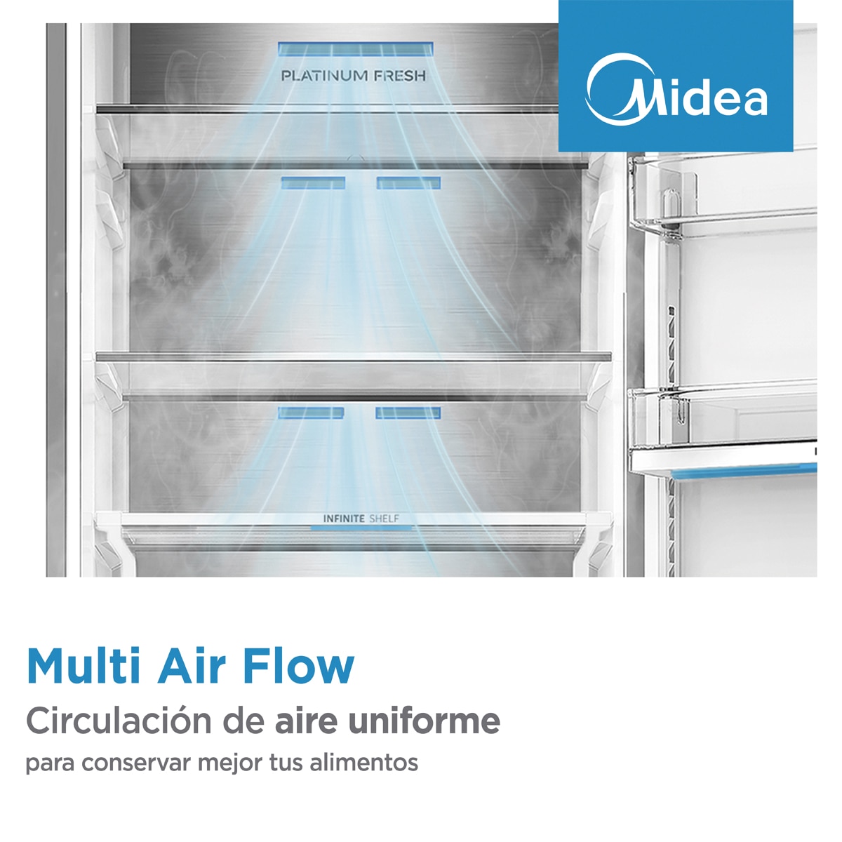 Frigorífico combi Midea Total No Frost Space Master 443L - MDRB600MIC46P (Reacondicionado Grado D) - Inox Brillante Inox Brillante-7