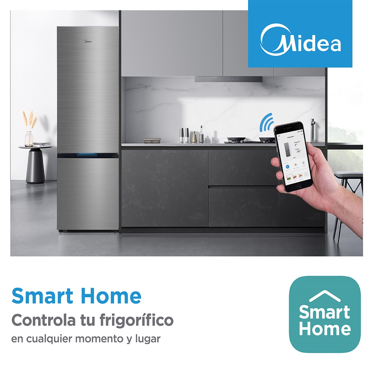 Frigorífico combi Midea Total No Frost Space Master 443L - MDRB600MIC46P (Reacondicionado Grado D) - Inox Brillante Inox Brillante-16