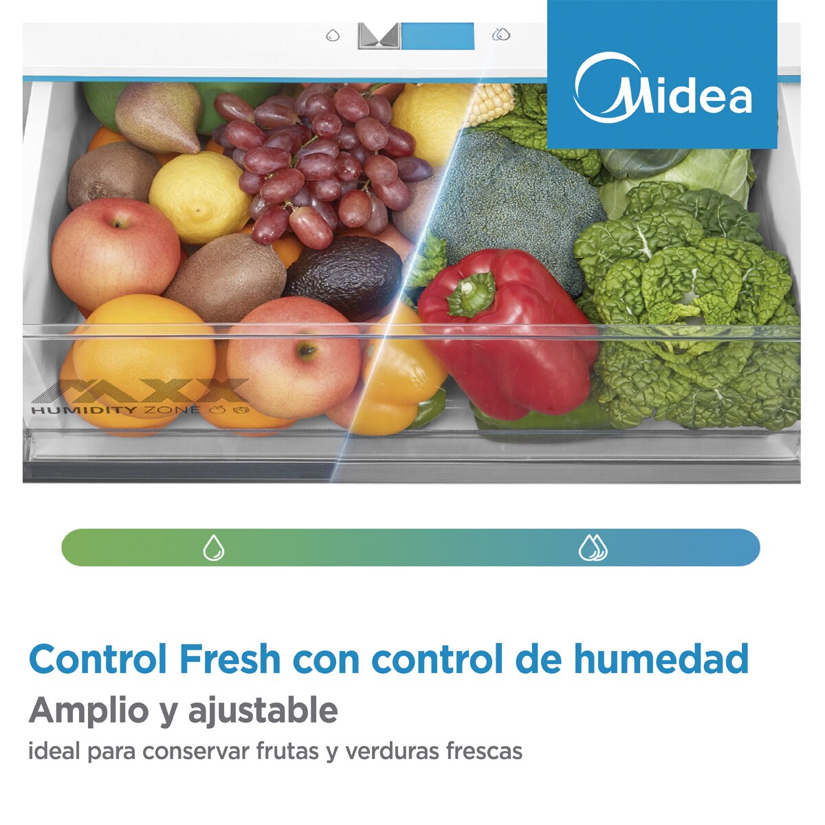 Frigorífico combi Midea Total No Frost Space Master 443L - MDRB600MIC46P (Reacondicionado Grado D) - Inox Brillante Inox Brillante-17