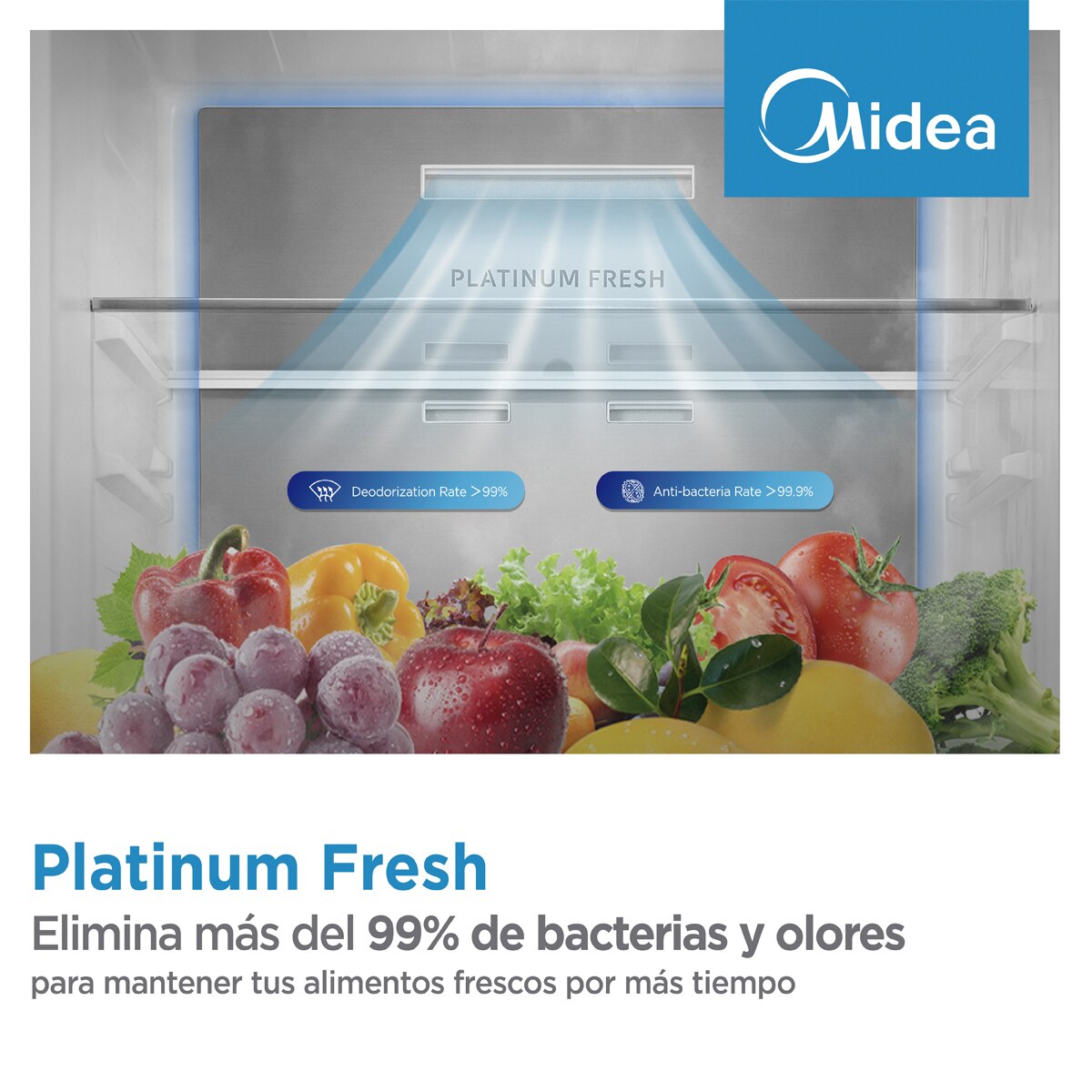 Frigorífico combi Midea Total No Frost Space Master 443L - MDRB600MIC46P (Reacondicionado Grado D) - Inox Brillante Inox Brillante-18