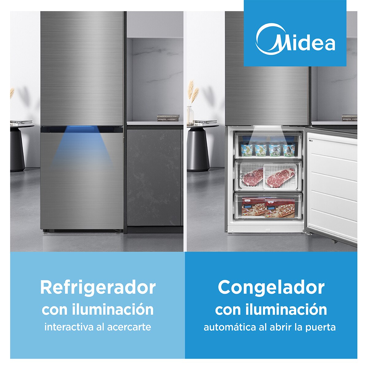 Frigorífico combi Midea Total No Frost Space Master 443L - MDRB600MIC46P (Reacondicionado Grado D) - Inox Brillante Inox Brillante-19