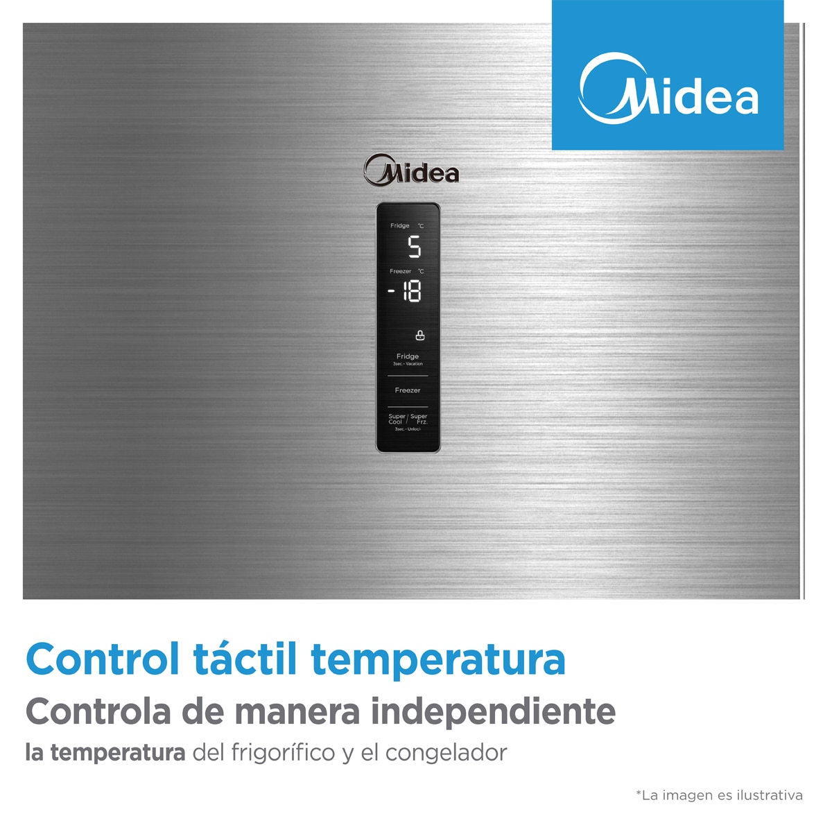 Frigorífico combi Midea Total No Frost - MDRB593FGE46. (Reacondicionado Grado C) - Inox Brillante Inox Brillante-6
