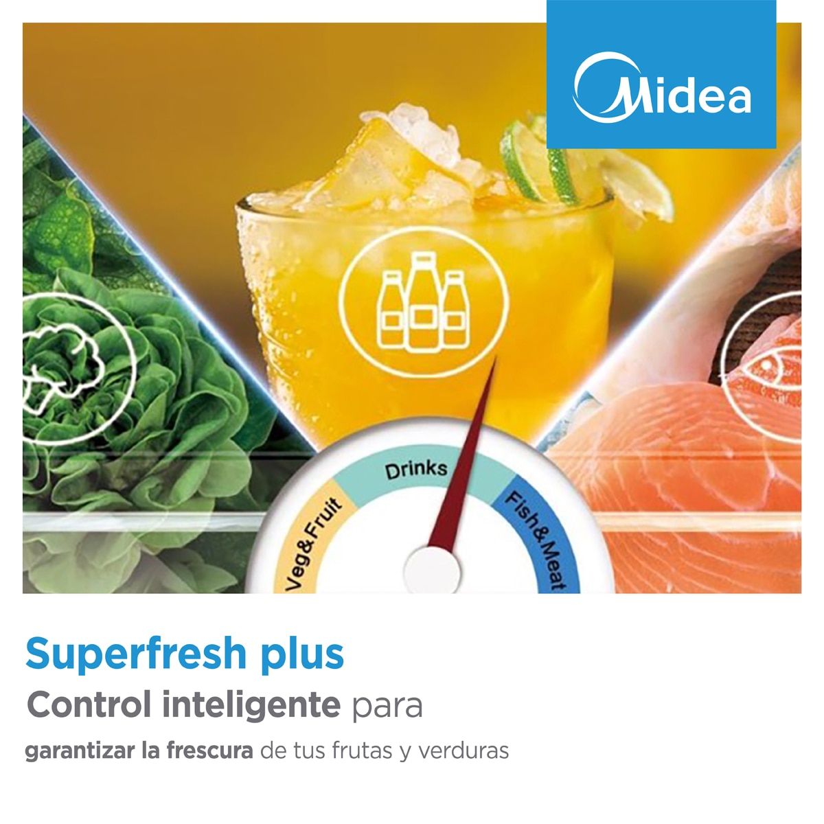 Frigorífico combi Midea Total No Frost - MDRB593FGE46. (Reacondicionado Grado C) - Inox Brillante Inox Brillante-8
