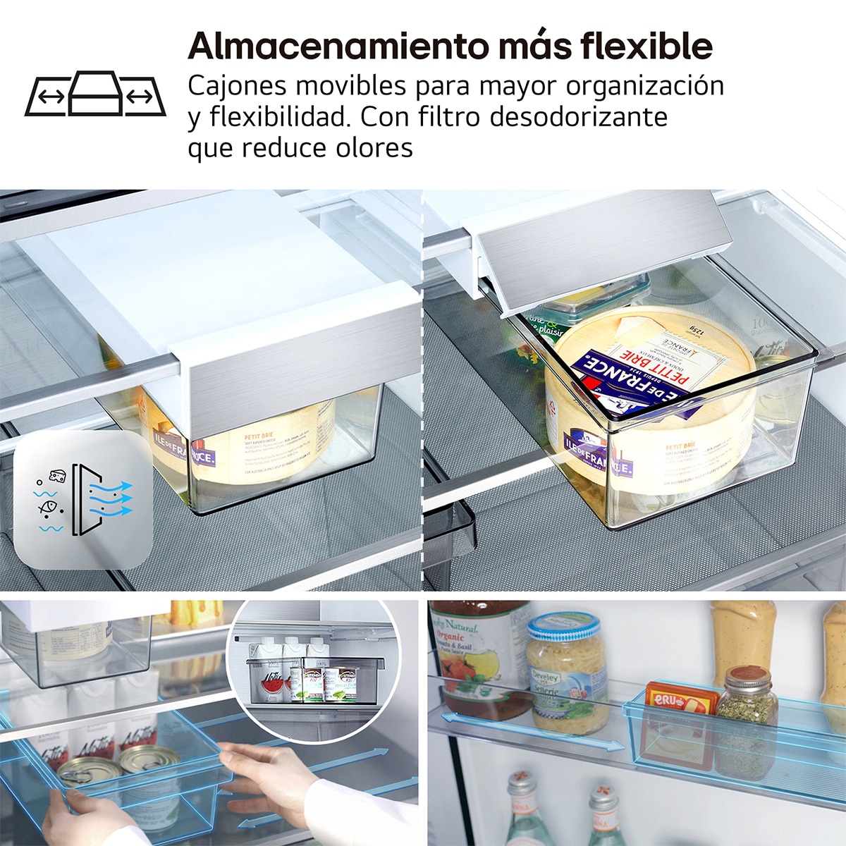 Frigorífico Combi LG, DoorCooling+, Serie 700 - GBBS727CMB (Reacondicionado Grado C) - Acero texturizado Acero texturizado-13