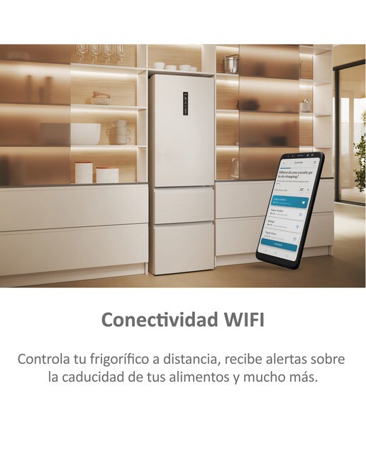 Frigorífico Combi Haier Total No Frost con WIFI 3D 60 Series 5 - HTW5618ENPW (Reacondicionado Grado D) - Blanco Blanco-7