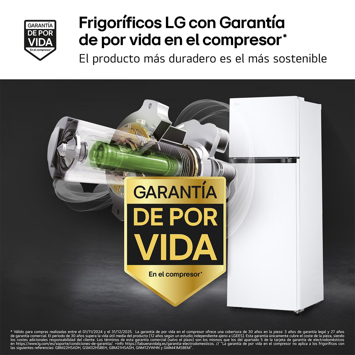 Frigorífico dos puertas LG, Door Cooling, Total No Frost - GTBV20SWZJD (Reacondicionado Grado D) - Blanco Blanco-4