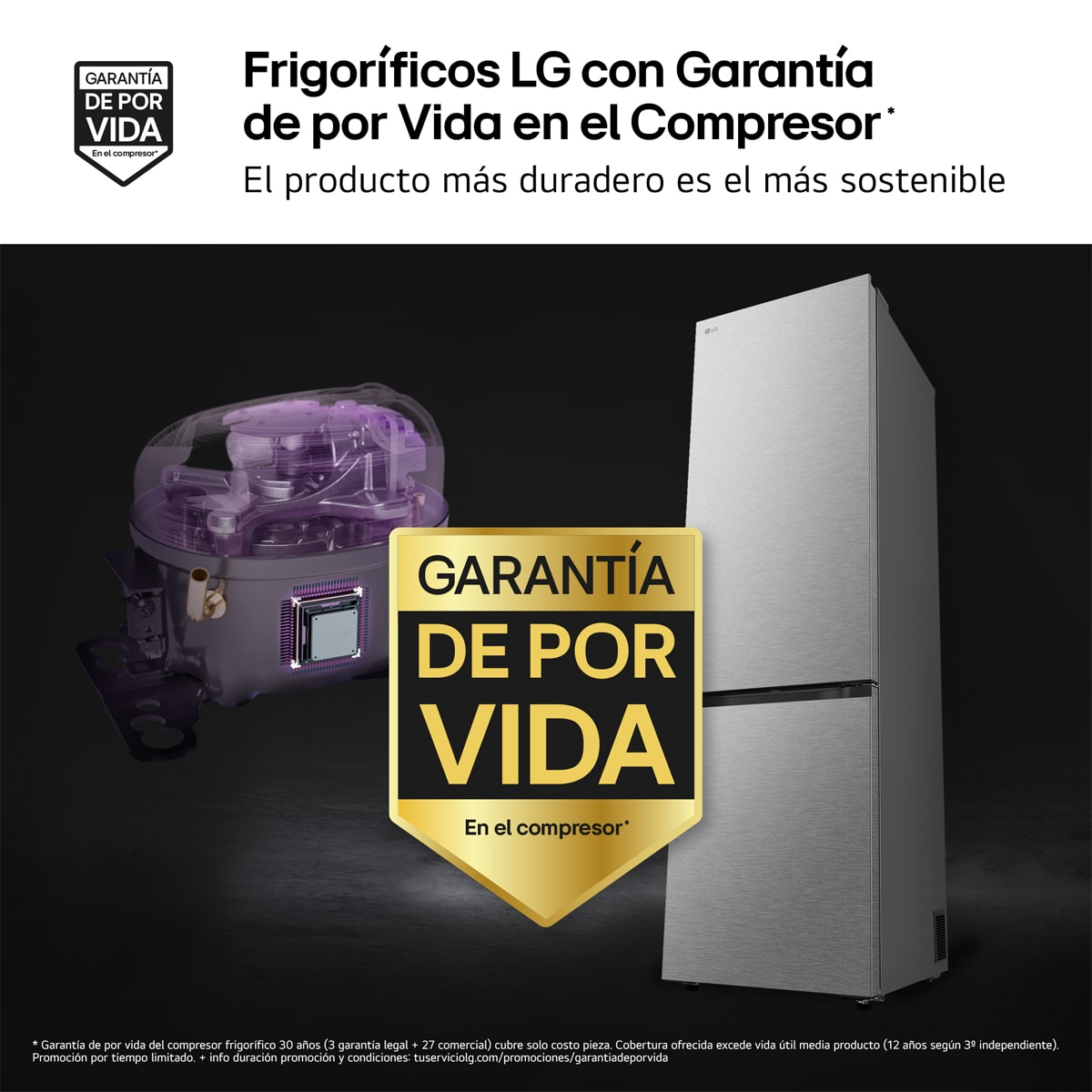 Frigorífico Combi LG DoorCooling+, Serie 700 - GBBS726AMB (Reacondicionado Grado D) - Acero antihuellas Acero antihuellas-4