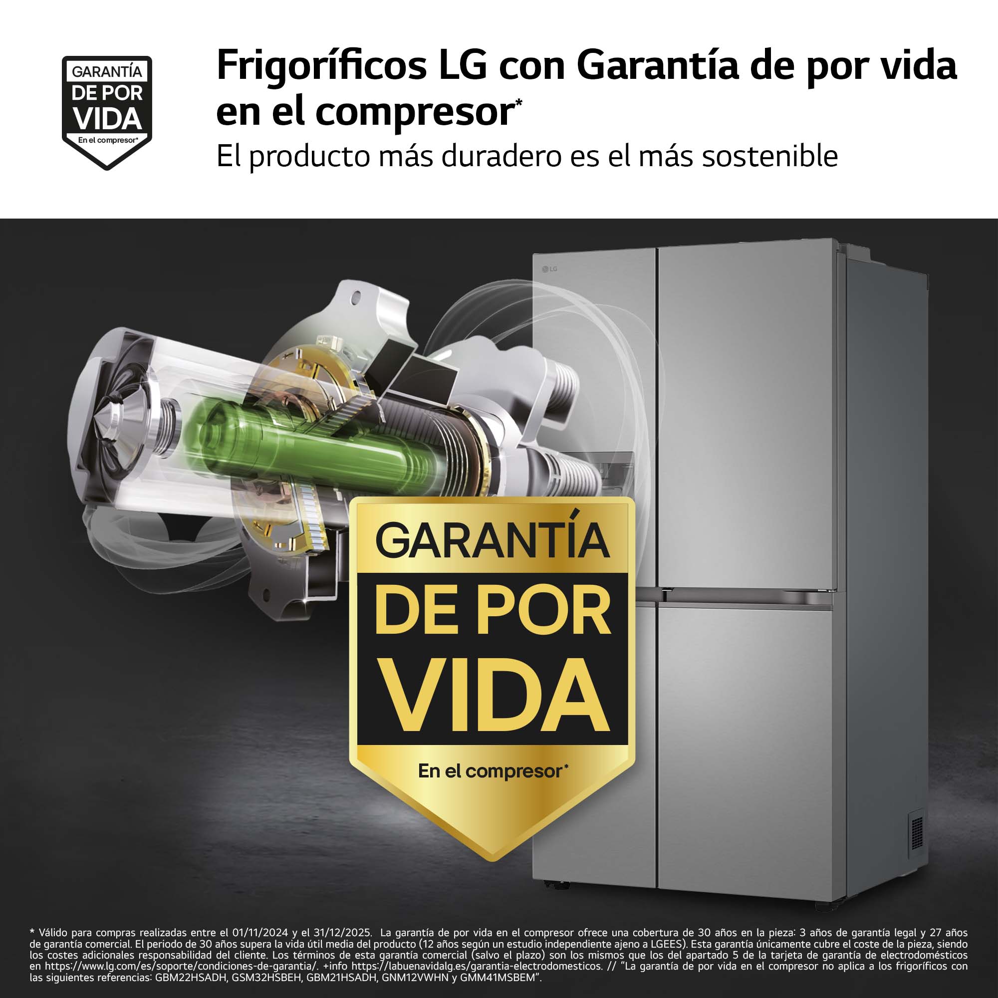Frigorífico americano LG Smart Inverter Compressor, 179 cm, 641 l, Door-in-Door, con dispensador - GSJC41PYPE (Reacondicionado Grado D) - Inox Inox-4