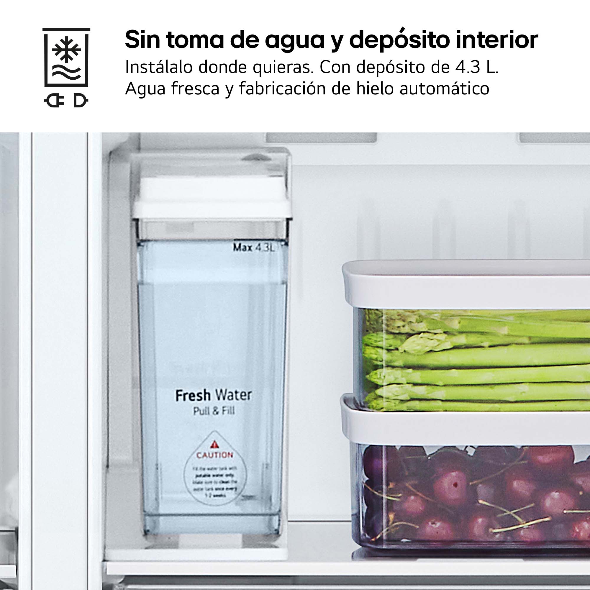 Frigorífico americano LG Smart Inverter Compressor, 179 cm, 641 l, Door-in-Door, con dispensador - GSJC41PYPE (Reacondicionado Grado D) - Inox Inox-12