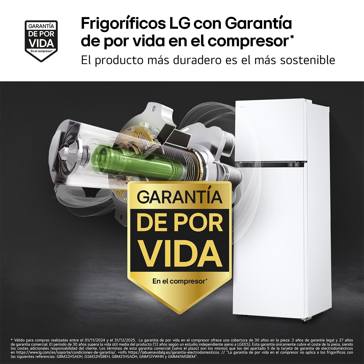 Frigorífico dos puertas LG, Door Cooling, Total No Frost - GTBV20SWZJD (Reacondicionado Grado D) - Blanco Blanco-4
