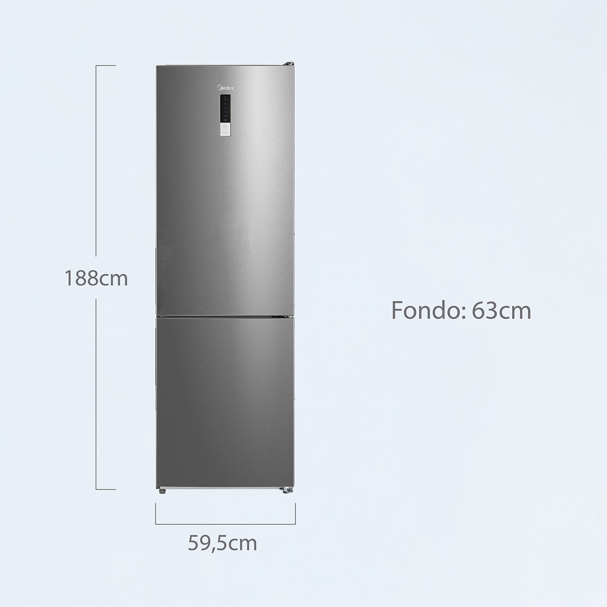 Frigorífico combi Midea Total No Frost - MDRB424FGE02OE (Reacondicionado Grado D) - Inox Inox-2