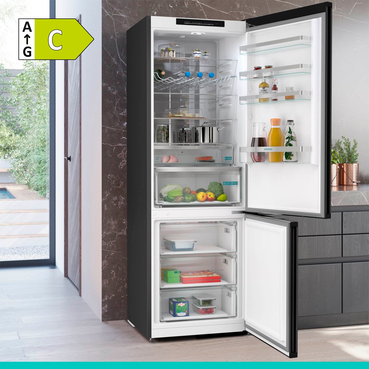 Frigorífico combi Siemens, Total No Frost - KG49NVXCG (Reacondicionado Grado C) - Acero negro antihuellas Acero negro antihuellas-3