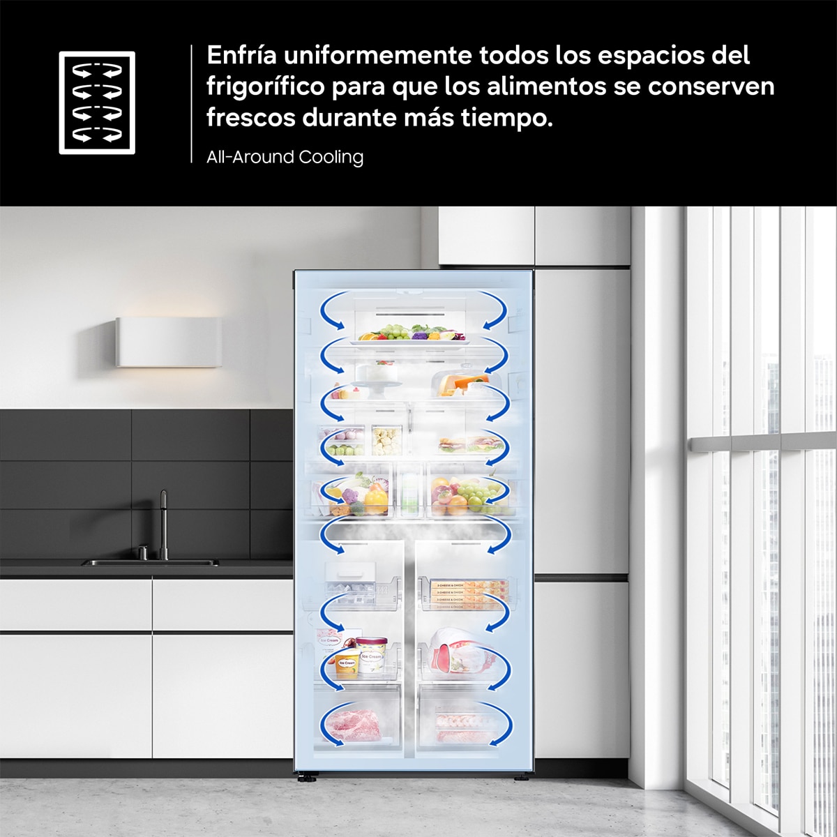 Frigorífico americano Samsung 4 puertas, Smart - RF59C700EB1/ES (Reacondicionado Grado D) - Grafito Grafito-9