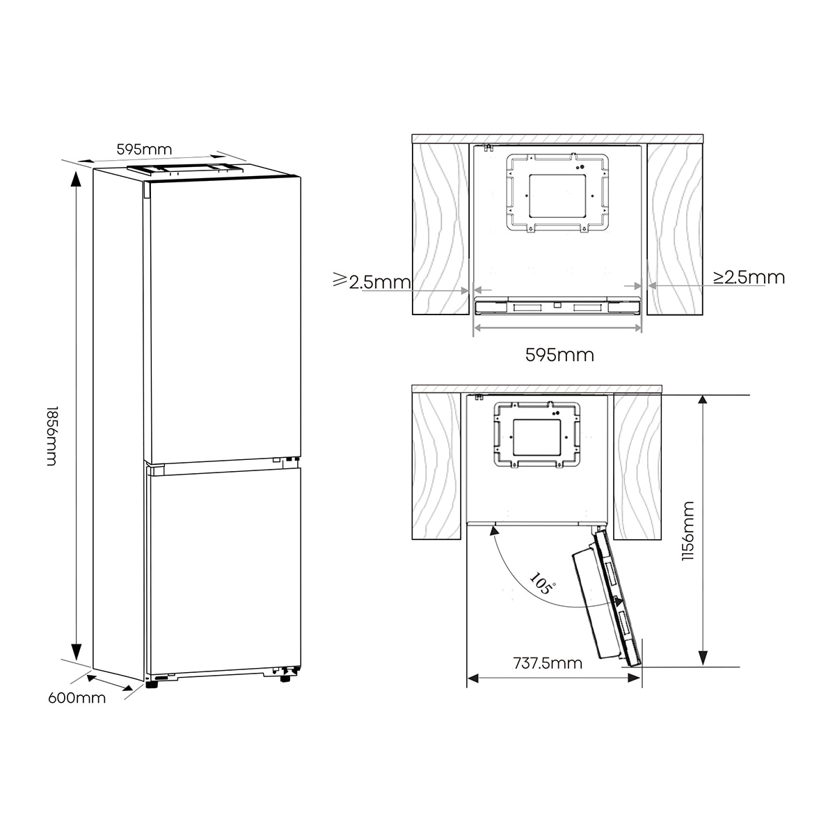 Frigorífico combi Hisense Total No Frost serie Kitchen FIT - RB3K330SAIC (Reacondicionado Grado D) - Inox Inox-4