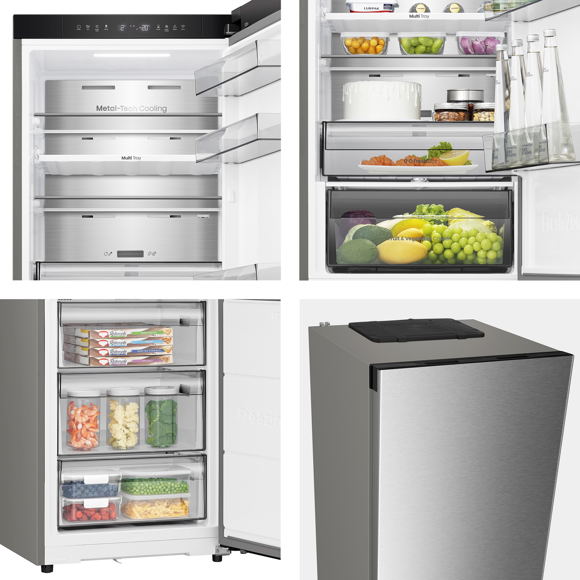 Frigorífico combi Hisense Total No Frost serie Kitchen FIT - RB3K330SAIC (Reacondicionado Grado D) - Inox Inox-7