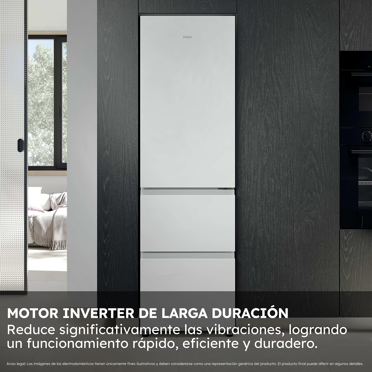 Frigorífico Combi Haier Total No Frost 3D 55 Series 3 - HTR3518ENMW (Reacondicionado Grado D) - Blanco Blanco-7