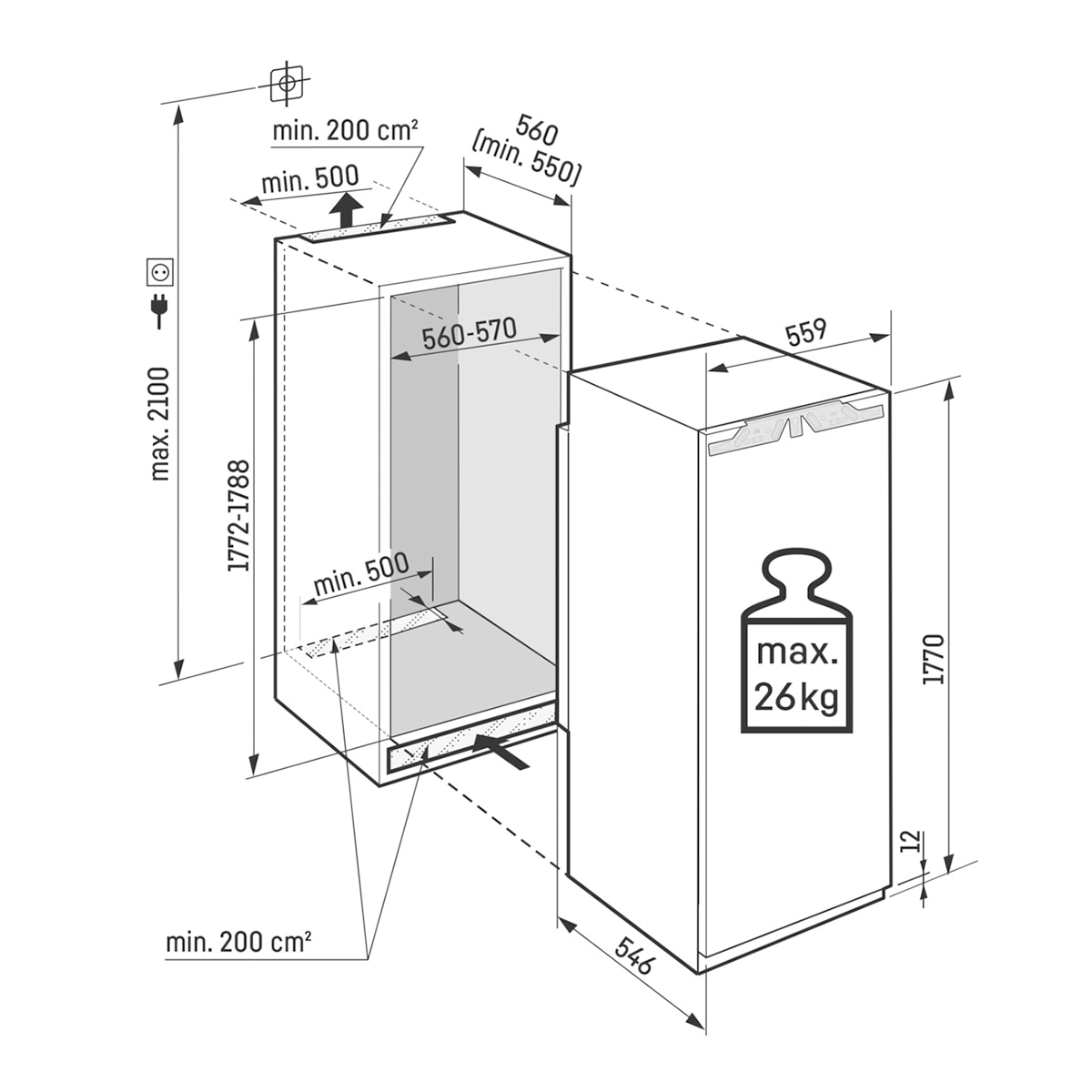 Frigorífico 1 puerta integrable Liebherr BioFresh - IRBbi 5150 (Reacondicionado Grado D) - Blanco Blanco-2