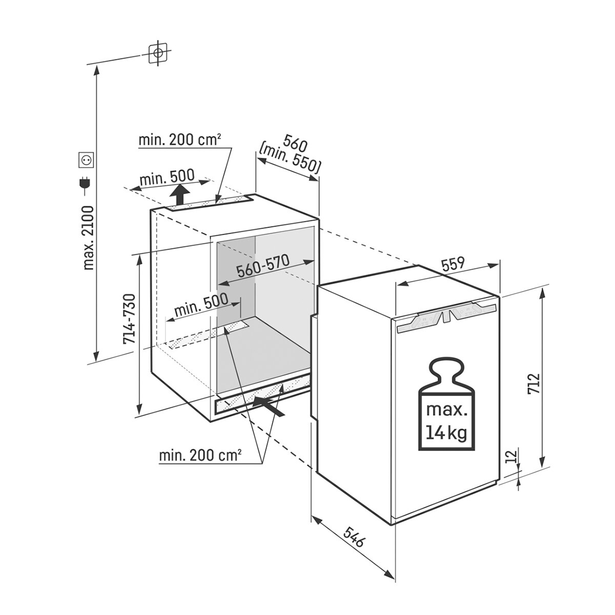 Congelador vertical integrable Liebherr No Frost - o IFNd 3503 (Reacondicionado Grado C) - Blanco Blanco-2