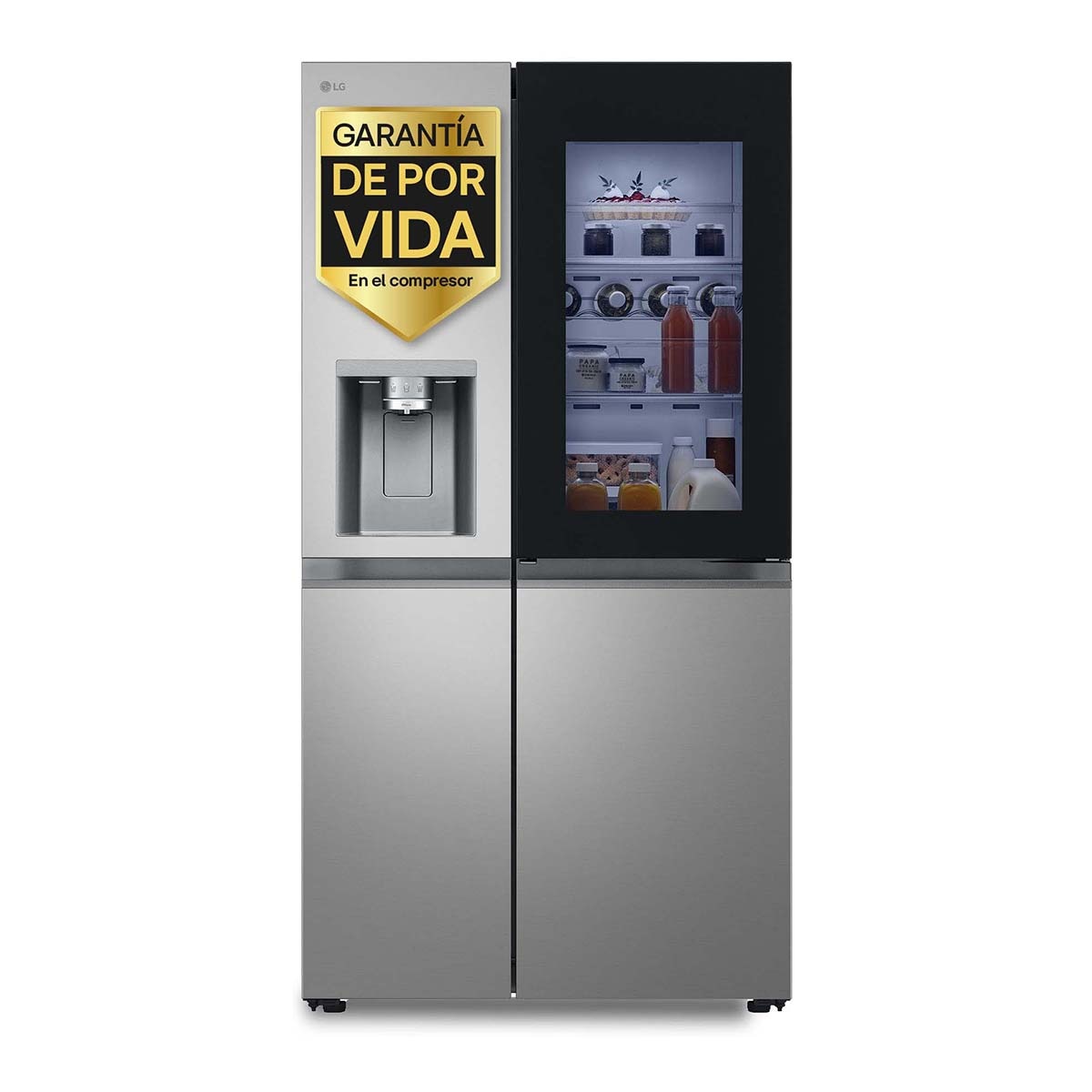 Imagen 1 de Frigorífico americano LG Smart Inverter Compressor, 179 cm,  Door in Door, con dispensador, inox- GSXE81PYBD (Reacondicionado Grado C) Acero antihuellas