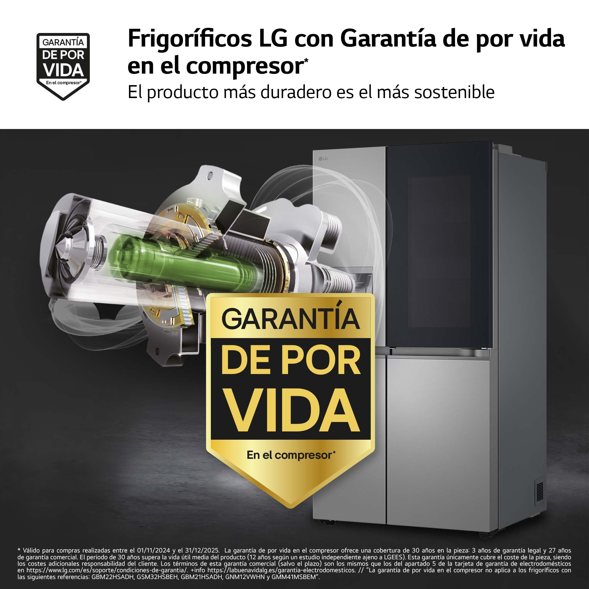 Imagen 5 de Frigorífico americano LG Smart Inverter Compressor, 179 cm, Door in Door, con dispensador, inox- GSXE81PYBD (Reacondicionado Grado C) - Acero antihuellas Acero antihuellas