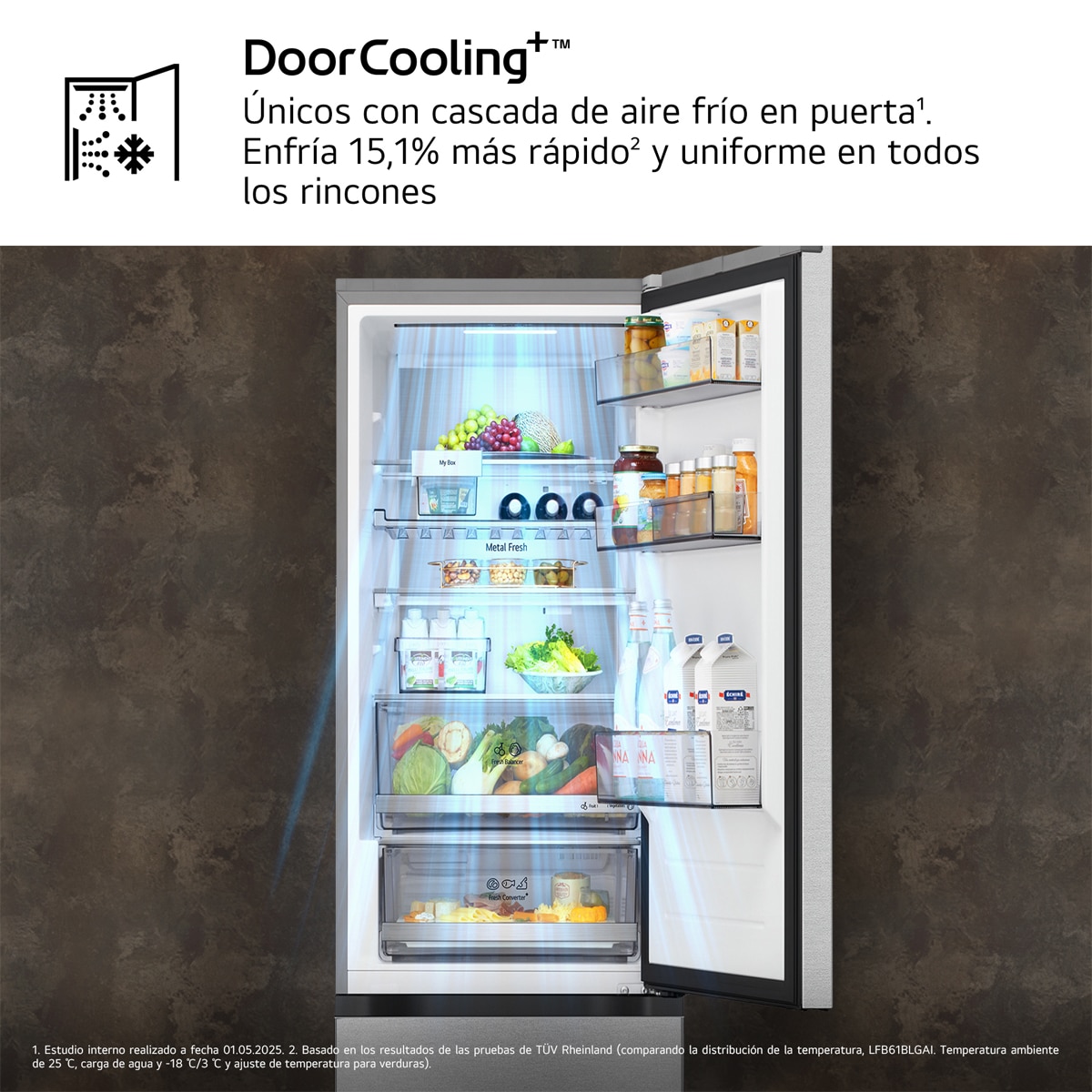 Imagen 7 de Frigorífico Combi LG DoorCooling+, 1.86m, Serie 700 - GBBS716AMB (Reacondicionado Grado D) - Acero antihuellas Acero antihuellas