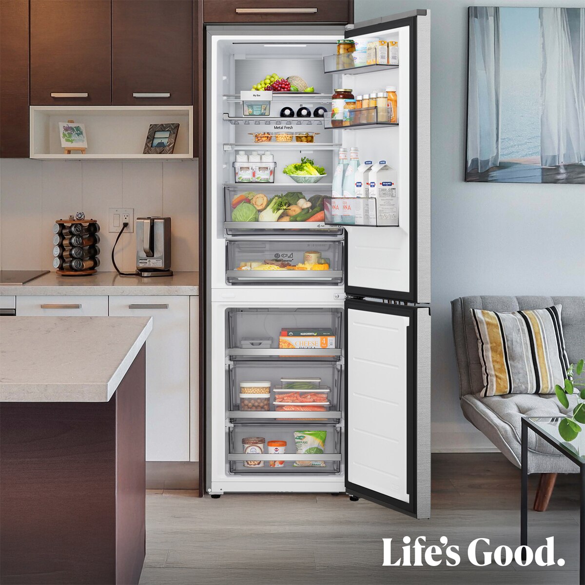 Imagen 15 de Frigorífico Combi LG DoorCooling+, 1.86m, Serie 700 - GBBS716AMB (Reacondicionado Grado D) - Acero antihuellas Acero antihuellas