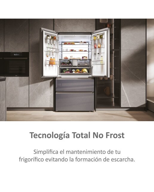 Imagen 9 de Frigorífico americano Haier, Total no Frost, Motor Inverter,FD 90 Series 7 - HFR79F19EFGK (Reacondicionado Grado D) - Glass Inox Look Glass Inox Look
