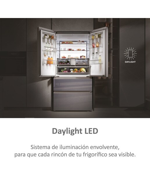 Imagen 10 de Frigorífico americano Haier, Total no Frost, Motor Inverter,FD 90 Series 7 - HFR79F19EFGK (Reacondicionado Grado D) - Glass Inox Look Glass Inox Look