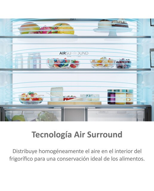 Imagen 12 de Frigorífico americano Haier, Total no Frost, Motor Inverter,FD 90 Series 7 - HFR79F19EFGK (Reacondicionado Grado D) - Glass Inox Look Glass Inox Look