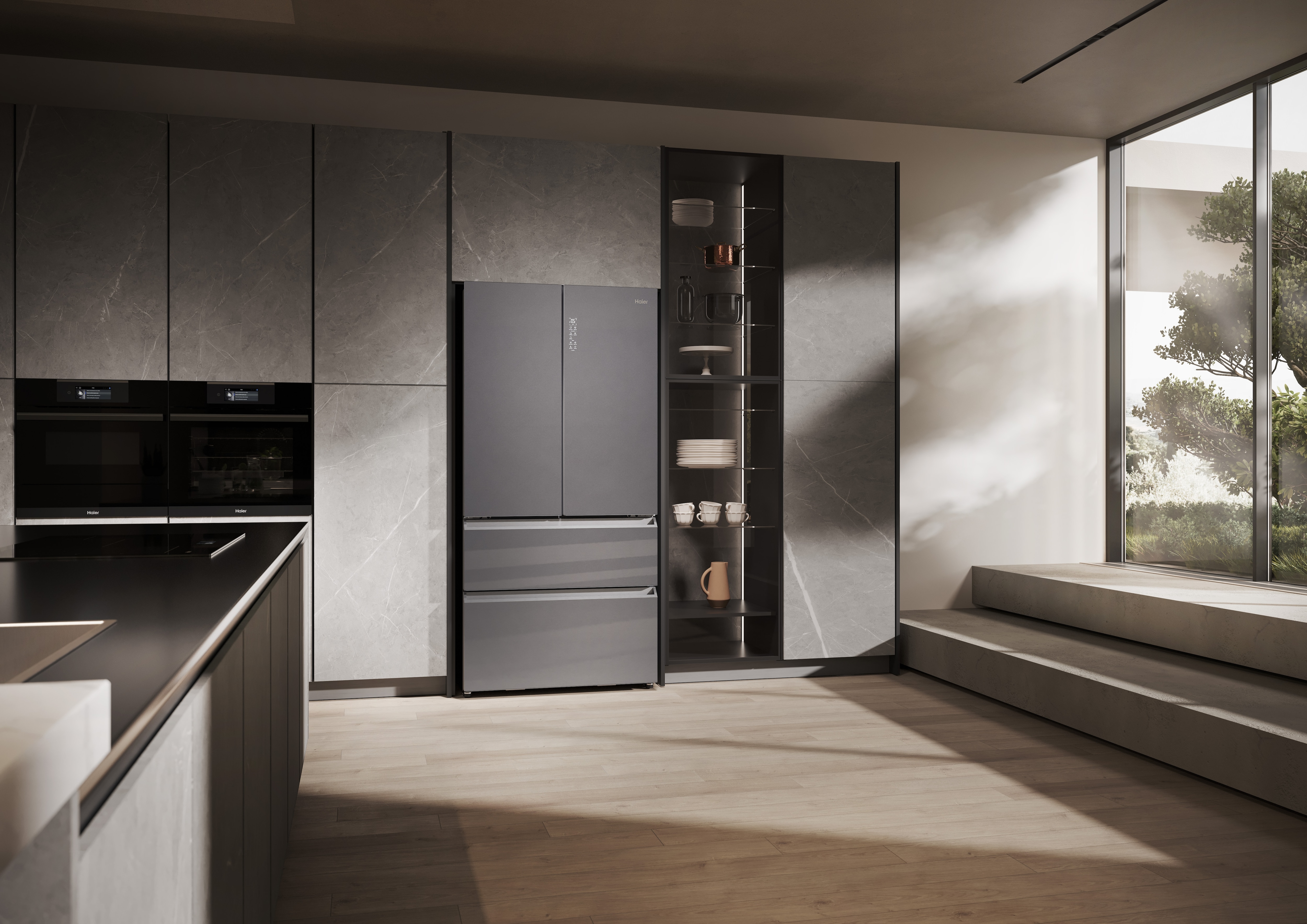 Imagen 17 de Frigorífico americano Haier, Total no Frost, Motor Inverter,FD 90 Series 7 - HFR79F19EFGK (Reacondicionado Grado D) - Glass Inox Look Glass Inox Look