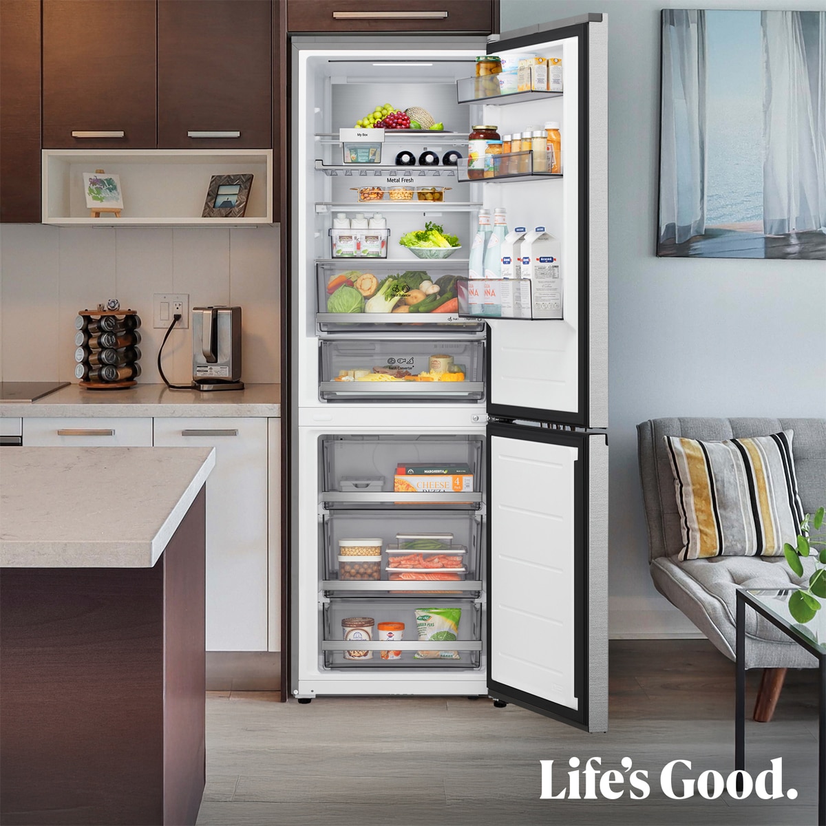 Imagen 15 de Frigorífico Combi LG DoorCooling+, 1.86m, Serie 700 - GBBS716AMB (Reacondicionado Grado D) - Acero antihuellas Acero antihuellas