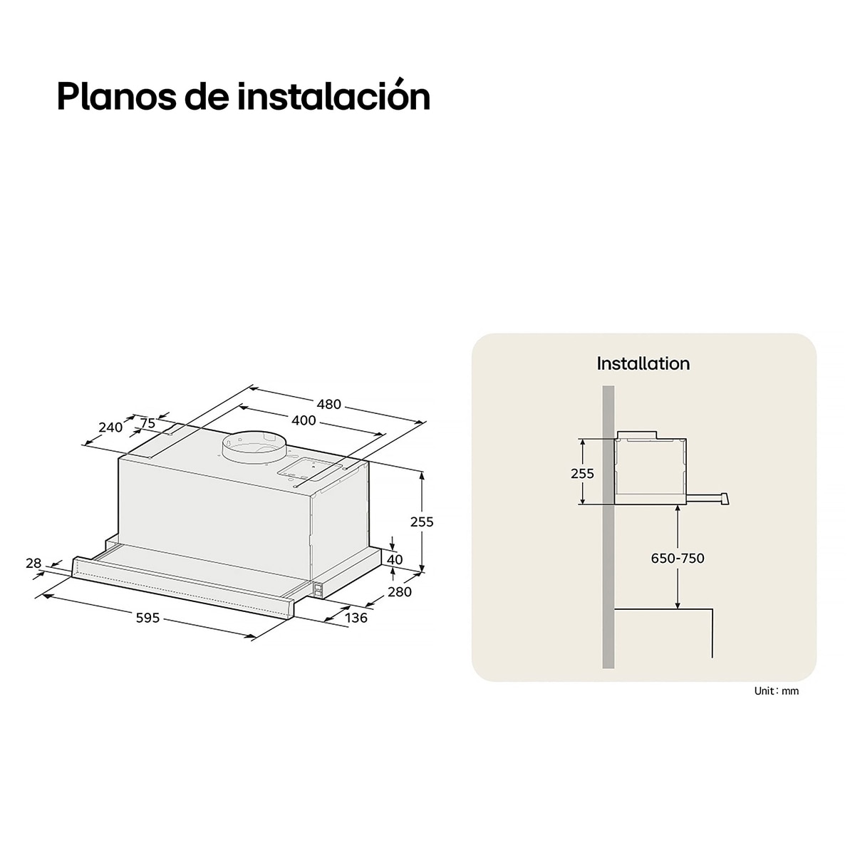 Campana telescópica LG extraíble con 2 velocidades, 60 cm - HT322413S (Reacondicionado Grado B) - Inox Inox-2