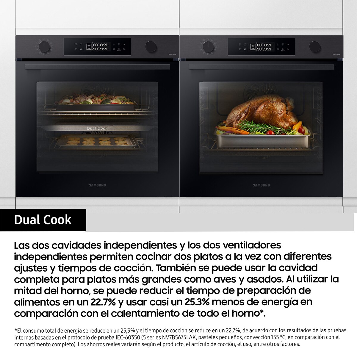Horno multifunción Samsung pirolítico, Dual Cook - NV7B4430ZAB/U1 (Reacondicionado Grado B) - Negro Negro-5