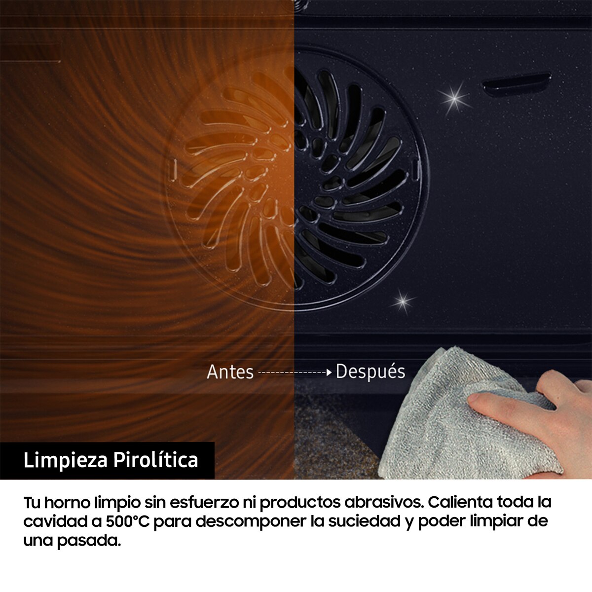 Horno multifunción Samsung pirolítico, Dual Cook - NV7B4430ZAB/U1 (Reacondicionado Grado B) - Negro Negro-7