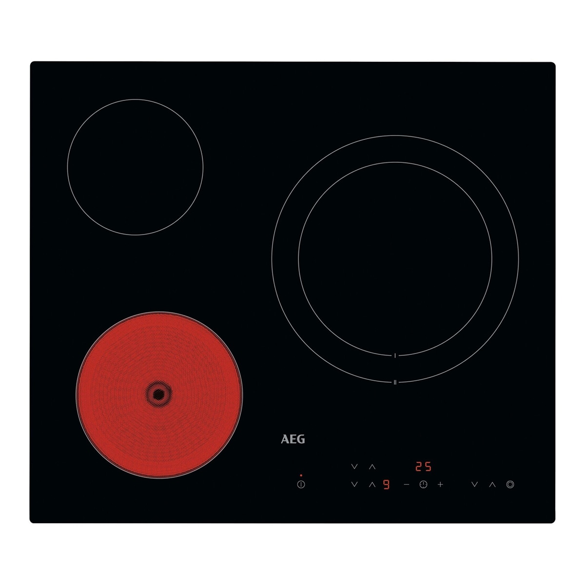 AEG - Placa vitrocerámica AEG con 3 zonas de cocción - HRB63321CK (Reacondicionado Grado B).