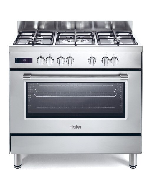 Haier - Cocina compacta Haier de 90 cm, 5 quemadores, horno eléctrico - HGM95TC1X (Reacondicionado Grado B).
