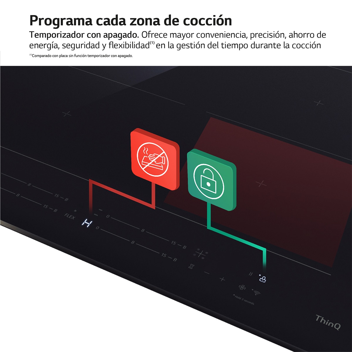 Placa de inducción LG 2 zonas +1 flex, 59 cm - CBIZ2435B (Reacondicionado Grado B) - Negro Negro-8