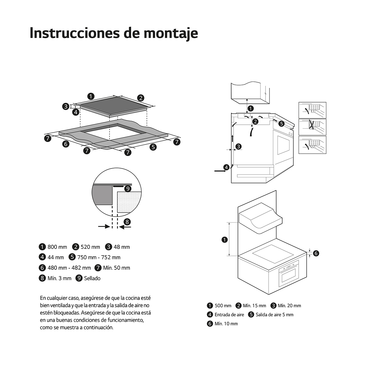 Placa de inducción LG 2 zonas +1 flex, 59 cm - CBIZ2435B (Reacondicionado Grado B) - Negro Negro-11