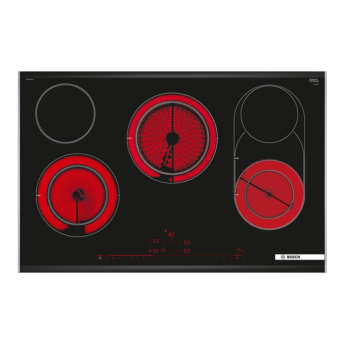 Placa vitrocerámica Bosch 5 zonas de cocción - PKM875DP1D (Reacondicionado Grado B) - Negro Negro-2
