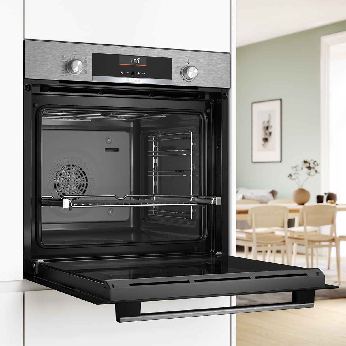 Horno multifunción Bosch Serie 6, Asistente de limpieza con agua, Función AirFry, HBG536ES4 (Reacondicionado Grado D) - Acero Inox Acero Inox-4