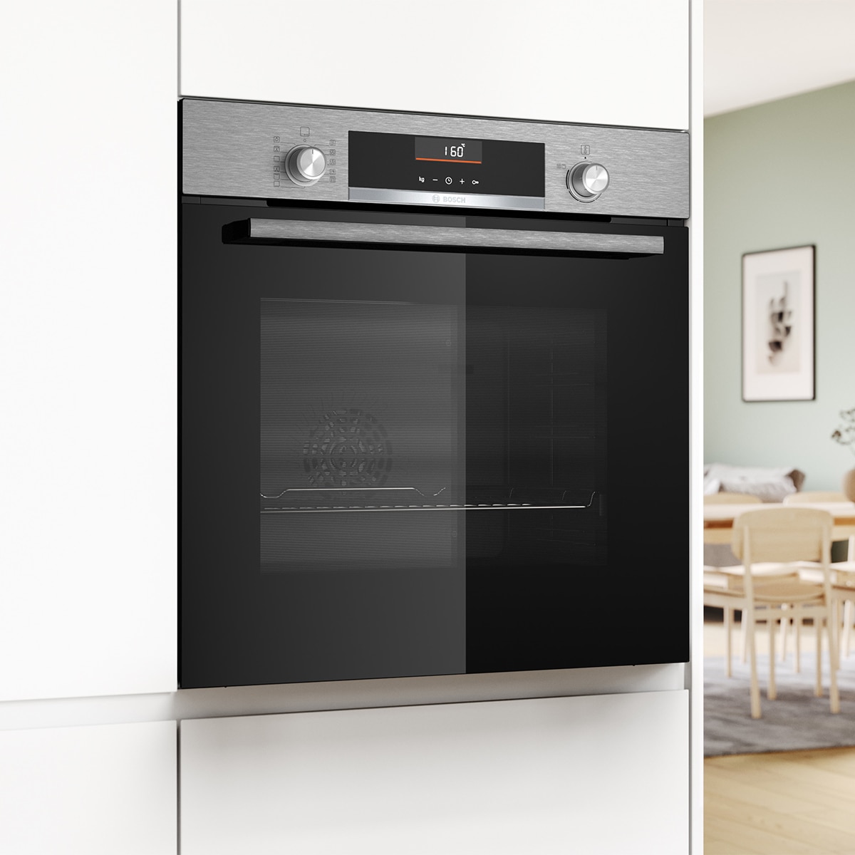 Horno multifunción Bosch Serie 6, Asistente de limpieza con agua, Función AirFry, HBG536ES4 (Reacondicionado Grado D) - Acero Inox Acero Inox-6