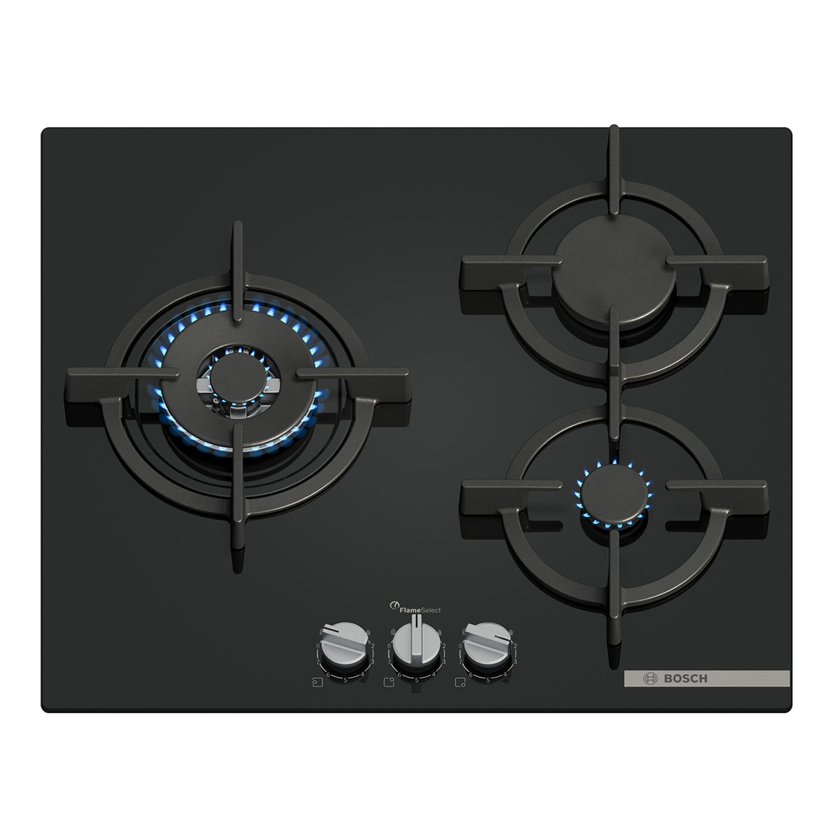 Placa de gas Bosch Serie 6, FlameSelect, GasStop, PPC6A6I10 (Reacondicionado Grado B) - Negro Negro-1