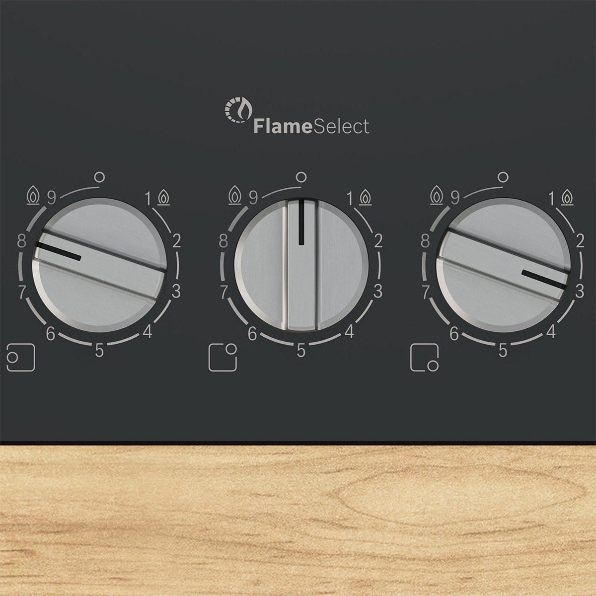 Placa de gas Bosch Serie 6, FlameSelect, GasStop, PPC6A6I10 (Reacondicionado Grado B) - Negro Negro-2