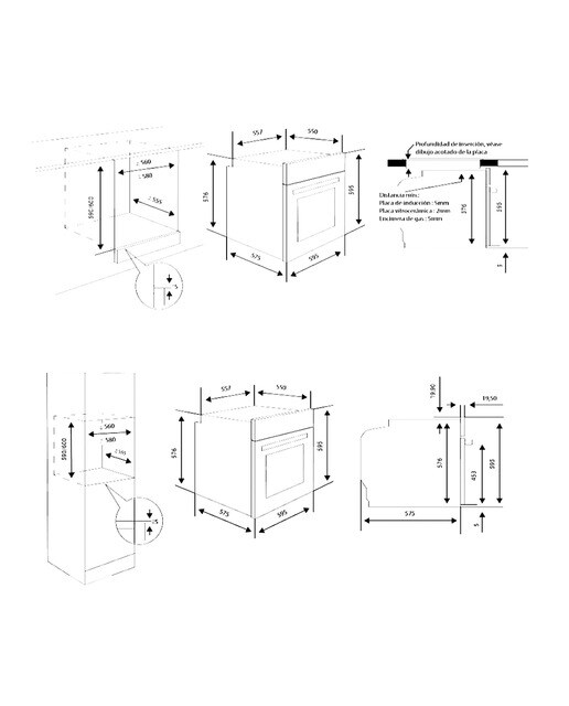 Horno compacto Aspes con Display LED, 9 Programas - AHM9500DCB (Reacondicionado Grado C) - Cristal blanco Cristal blanco-2