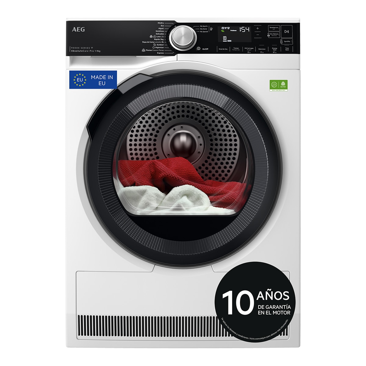 AEG - Secadora AEG 9 kg, Bomba de calor, 3D Scan - TR939V4PB (Reacondicionado Grado C).