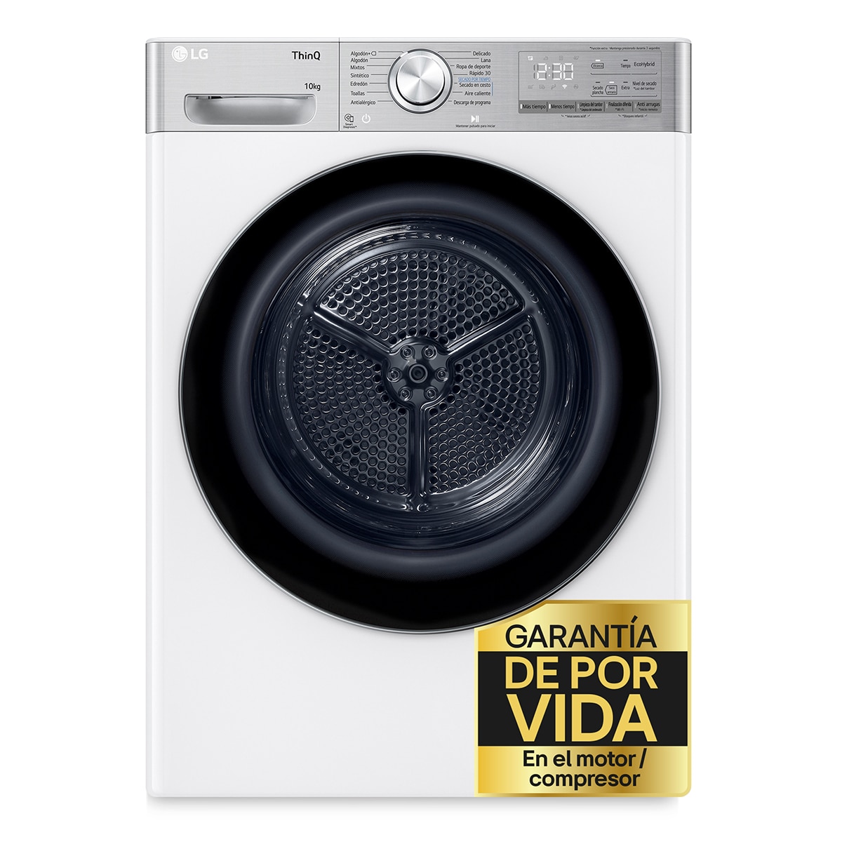 LG - Secadora LG 10 kg, Condensación, Bomba de calor, Inverter - RH10V9AV2WR (Reacondicionado Grado D).