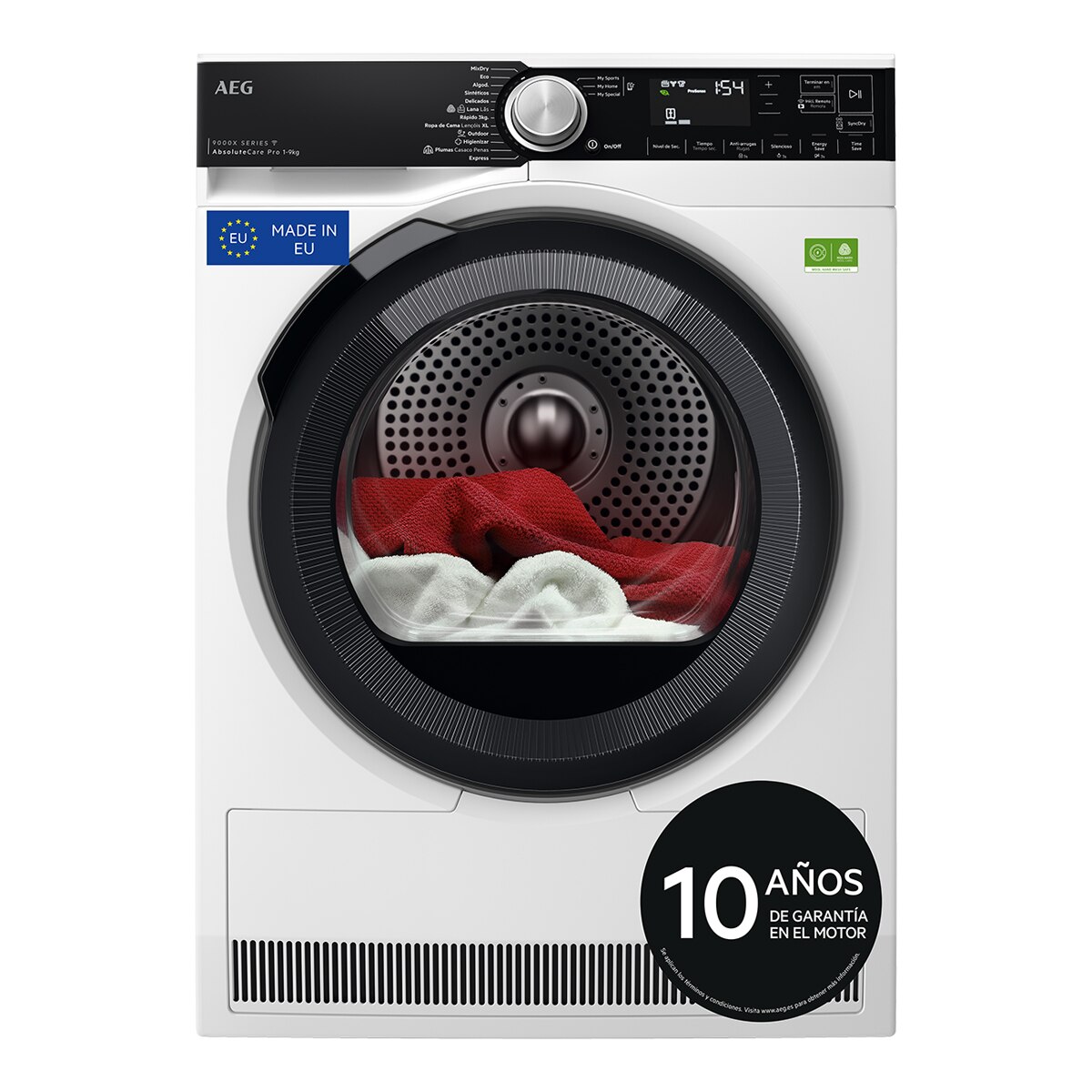 Imagen 0 de Secadora AEG 9 kg, Bomba de calor, 3D Scan - TR939V4PB (Reacondicionado Grado D) Blanco