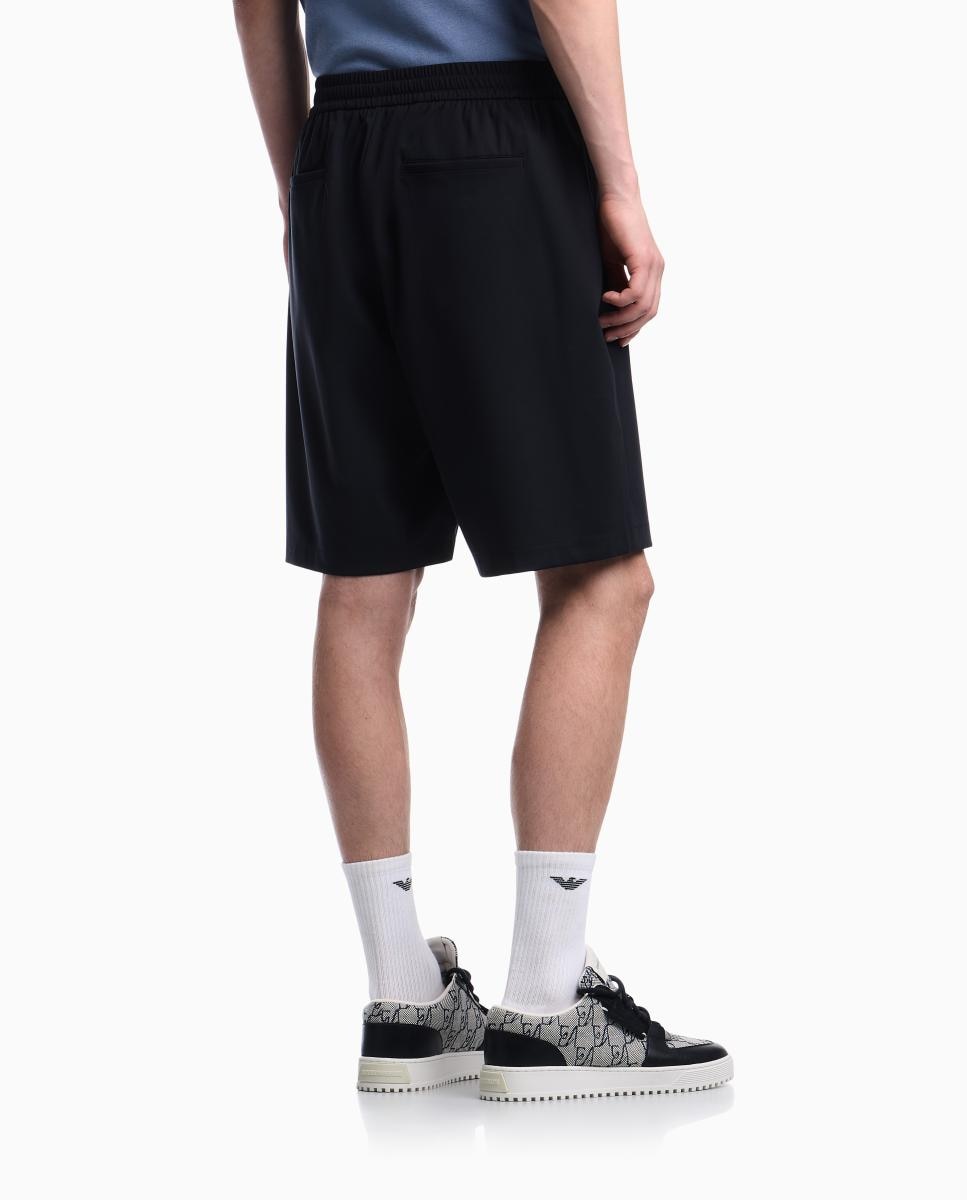 Bermudas de felpa com logótipo Azul-marinho-3